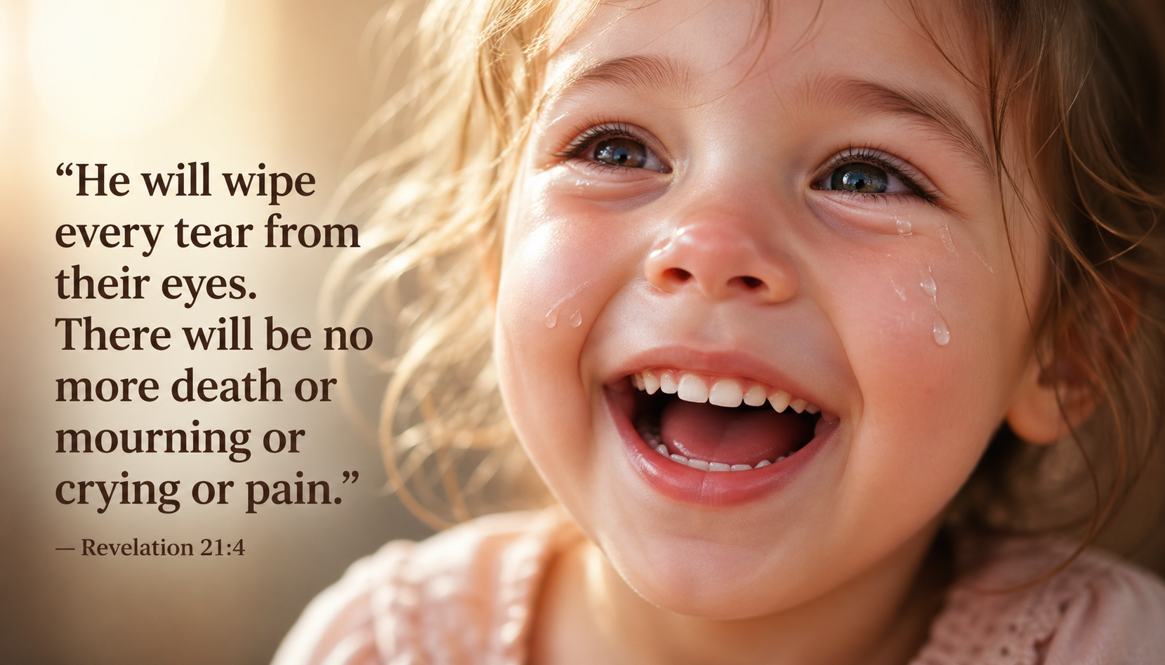 Revelation 21:4 — No More Tears -- Child Laughing After Crying HD Wallpaper